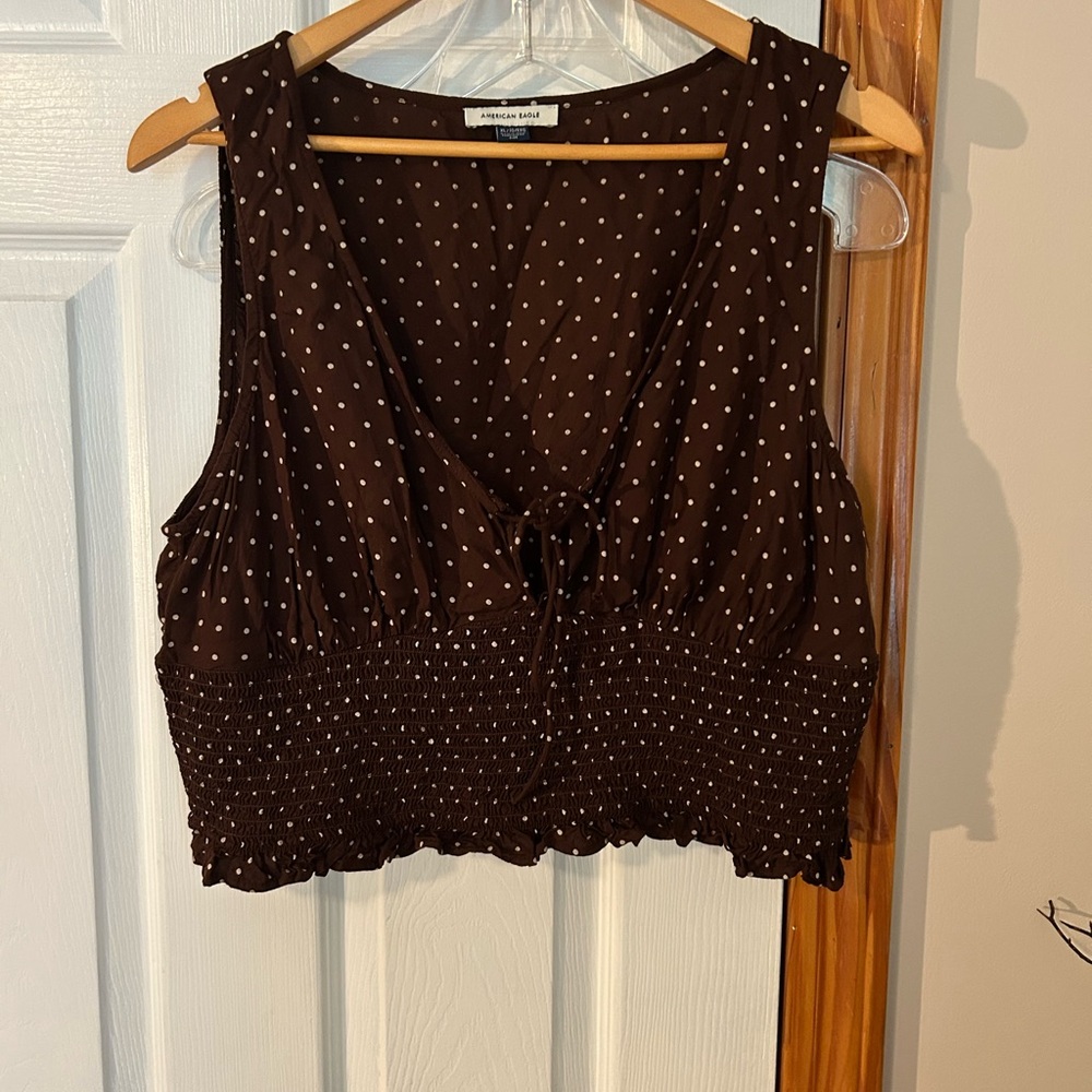American Apparel Chocolate Polka Dot Tank Top